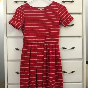 Anthropologie Bordeaux red scalloped dress in XS